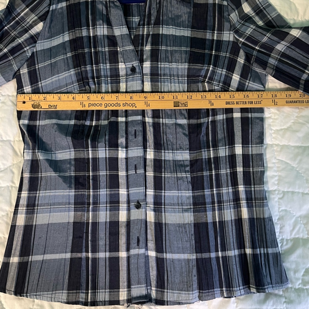 Croft & Barrow Blue Plaid Shirt - Picture 5 of 7